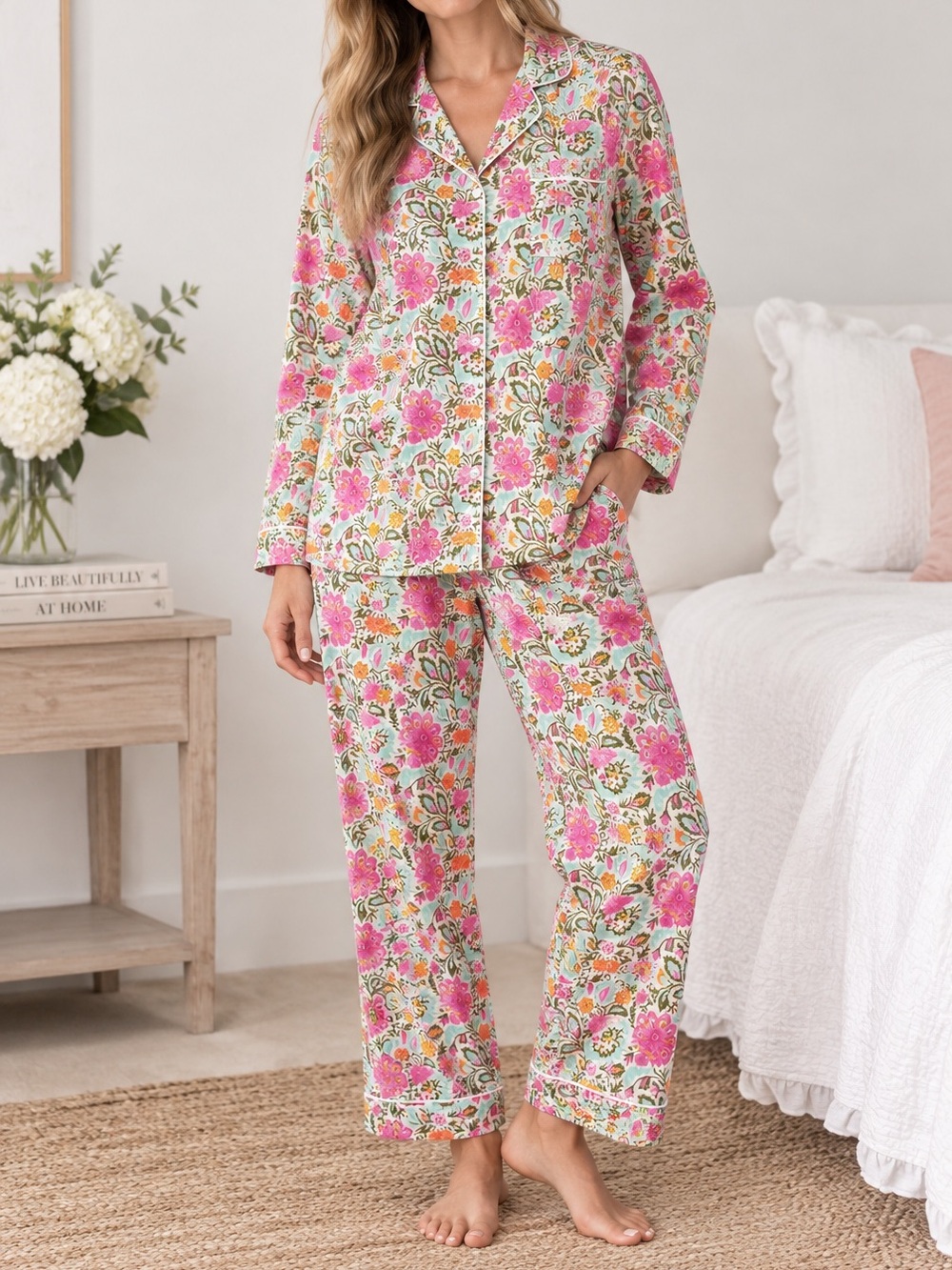 S.O.S. Soothe Our Souls “Sophia – Springtime Bouquet” Pajama Set – Size M